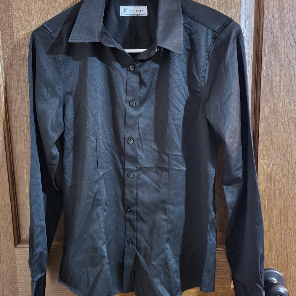 Elegant Black Button-Up Blouse